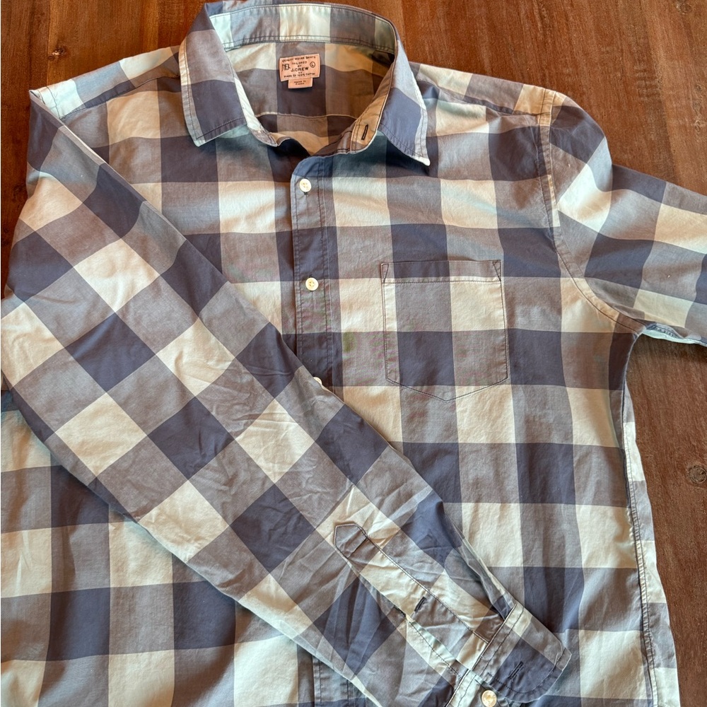 JCrew LS checkered shirt Large